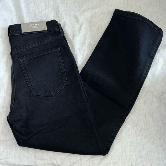 New Everlane The Kick Crop Straight Flare Jeans in Black Size 27 - Picture 11 of 11